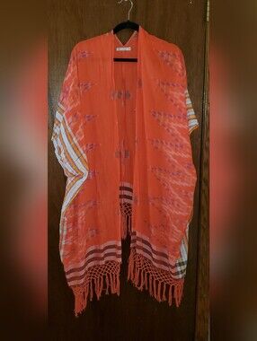 Funky Monkey Fringe Open Kimono Cardigan One Size